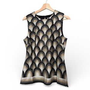 Trina Turk Sleeveless Harutu Metallic Top | NWT Size M